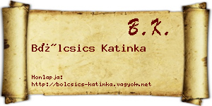 Bölcsics Katinka névjegykártya